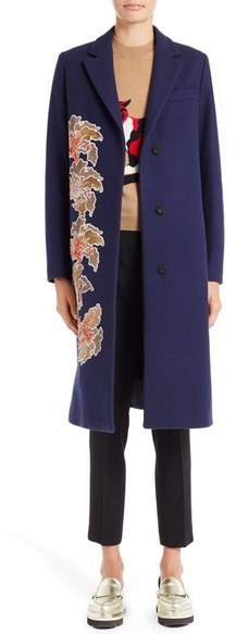 MSGM Floral Embroidered Wool Blend Coat, $1,245 | Nordstrom 