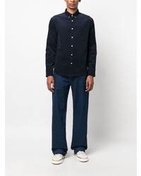 A.P.C. Serge Logo Embroidered Corduroy Shirt