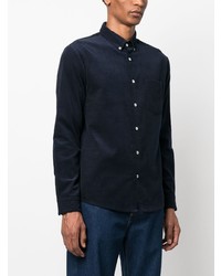 A.P.C. Serge Logo Embroidered Corduroy Shirt