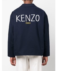 Kenzo Logo Embroidered Cotton Blazer