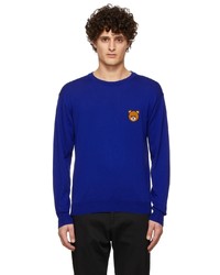 Moschino Blue Knit Teddy Sweater