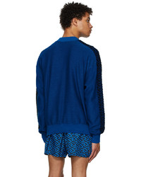 Versace Blue La Greca Sweater