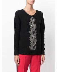 Jo No Fui Embroidery Knit Sweater