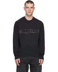 Alexander McQueen Grey Mcqueen Embroidered Crewneck Sweater