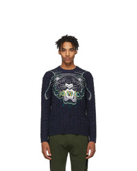 Kenzo Navy Embroidery Claw Tiger Sweater