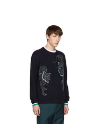 Kenzo Navy Limited Edition Holiday Double Tiger Sweater