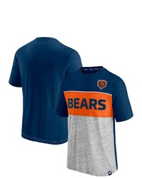 FANATICS Branded Navyheathered Gray Chicago Bears Colorblock T Shirt