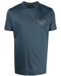 Ea7 Emporio Armani Cotton Embroidered Logo T Shirt