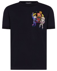 Dolce & Gabbana Dancing Character Embroidered T Shirt