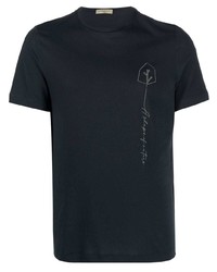 Corneliani Embroidered Design Organic Cotton T Shirt