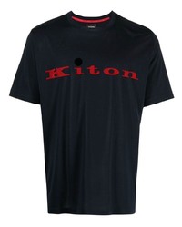 Kiton Embroidered Logo Cotton T Shirt