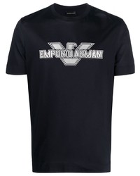 Emporio Armani Embroidered Logo Cotton T Shirt