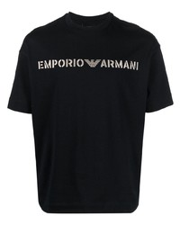Emporio Armani Embroidered Logo Detail T Shirt