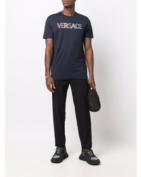 Versace Embroidered Logo T Shirt