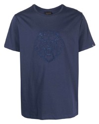 Billionaire Lion Embroidered Cotton T Shirt