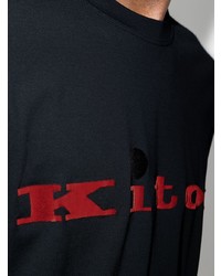 Kiton Logo Embroidered Cotton T Shirt