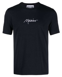 Moschino Logo Embroidered Cotton T Shirt