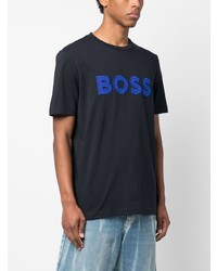 BOSS Logo Embroidered Crew Neck T Shirt