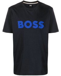 BOSS Logo Embroidered Crew Neck T Shirt