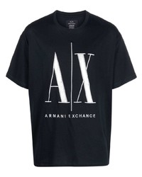 Armani Exchange Logo Embroidery Cotton T Shirt