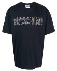Moschino Logo Embroidery Cotton T Shirt