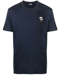 Karl Lagerfeld Logo Patch Crew Neck T Shirt