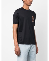 Emporio Armani Motif Embroidered Short Sleeve T Shirt