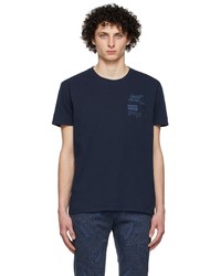 Etro Navy Embroidery T Shirt