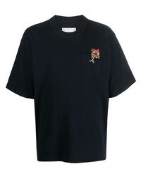 Sacai Oversized Rose Embroidery T Shirt