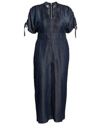 Melissa McCarthy Plus Size Seven7 Embroidered Gaucho Jumpsuit
