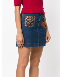 Stella McCartney Flower Embroidered Mini Skirt