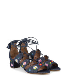 Tabitha Simmons Embroidered Denim Sandals