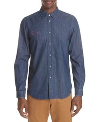 PS Paul Smith Denim Shirt With Embroidery
