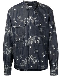 Engineered Garments Embroidered Denim Bowling Shirt