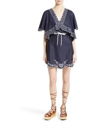 See by Chloe Embroidered Cotton Poplin Dress