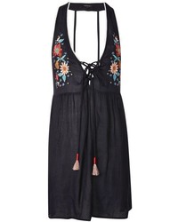 Topshop Embroidered Mini Beach Dress