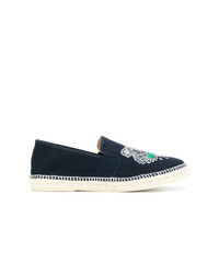 Navy Embroidered Espadrilles