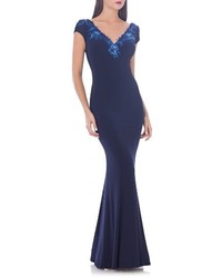 JS Collections Jersey Mermaid Gown