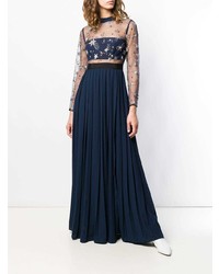 Self-Portrait Star Embroidered Pleated Gown