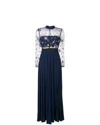 Self-Portrait Star Embroidered Pleated Gown