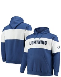 FANATICS Branded Bluewhite Tampa Bay Lightning Big Tall Colorblock Fleece Hoodie