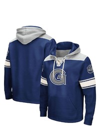 Colosseum Navy Town Hoyas 20 Lace Up Logo Pullover Hoodie