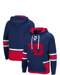 Colosseum Navy Dayton Flyers Lace Up 30 Pullover Hoodie