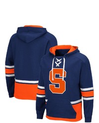 Colosseum Navy Syracuse Orange Lace Up 30 Pullover Hoodie