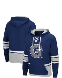 Colosseum Navy Town Hoyas Lace Up 30 Pullover Hoodie