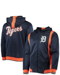 STITCHES Navyorange Detroit Tigers Team Full Zip Hoodie