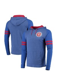 Mitchell & Ness Royal Chicago Cubs Logo Lightweight Raglan Pullover Hoodie