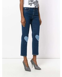 Stella McCartney Cropped Heart Embroidered Jeans