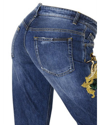 Dolce & Gabbana Embroidered Cotton Denim Jeans