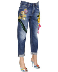 Dolce & Gabbana Embroidered Cotton Denim Jeans